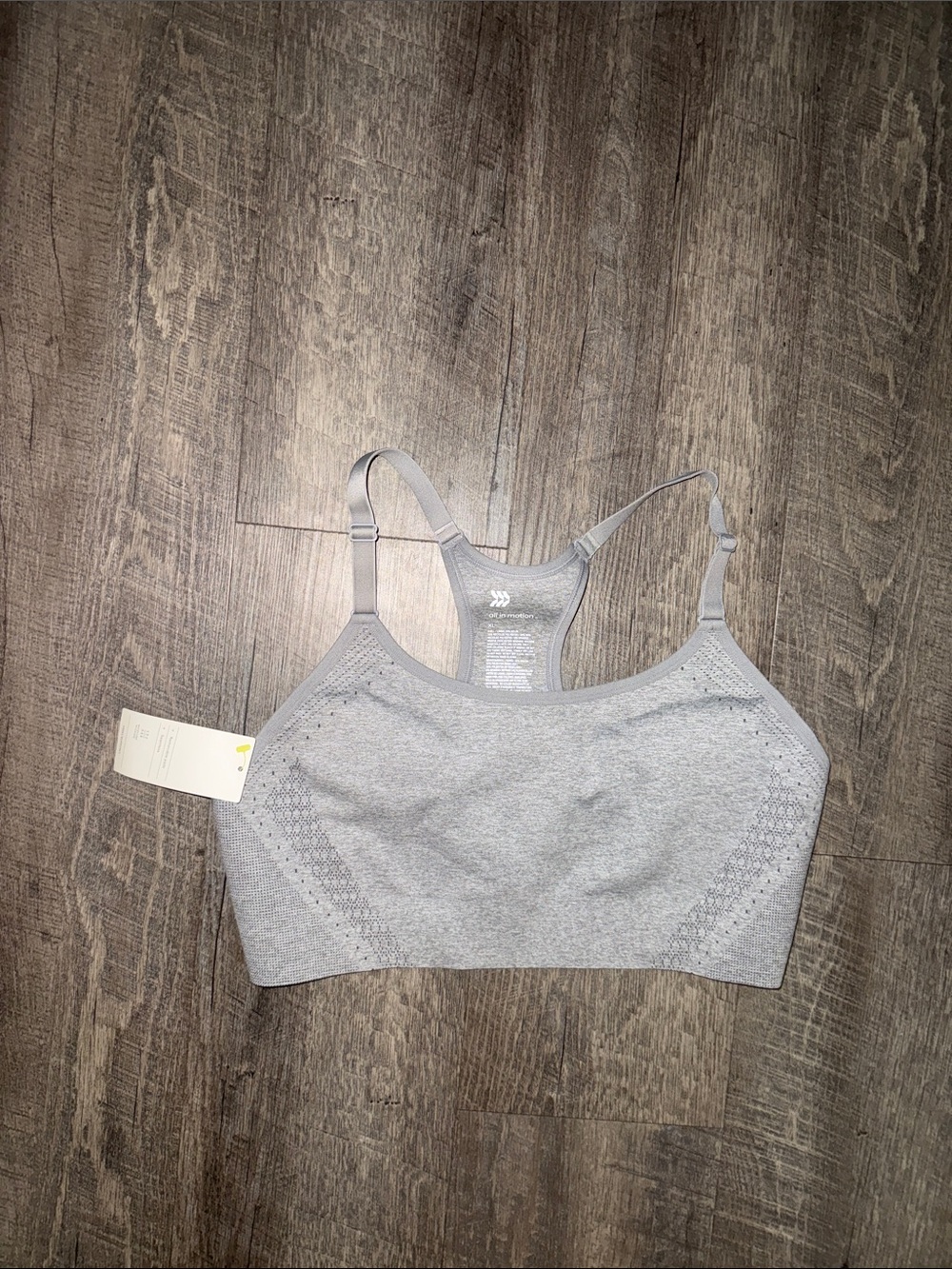 all in motion Light Gray Seamless Racerback Sports Bra